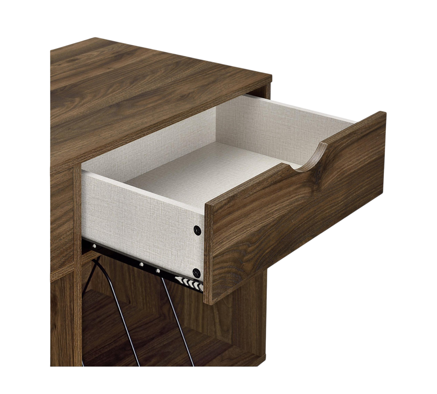 Kommode Plattenspielerständer mit Schubladen, Nussbaumoptik